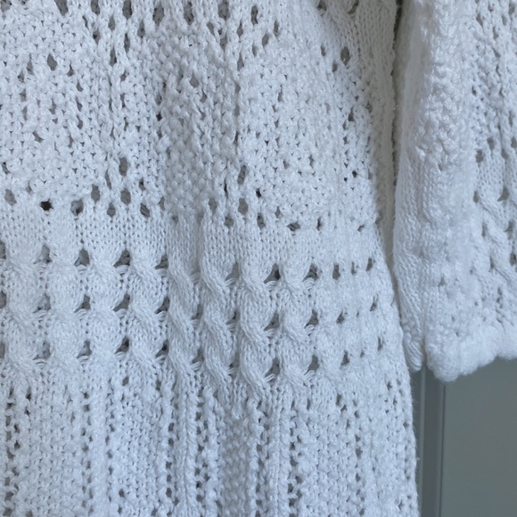Women’s Christopher & Banks 3/4 Sleeve Crochet Sweater - Picture 4 of 5